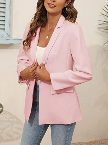 Womens Oversized Casual Blazers Open Front Long Sleeve